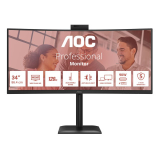 AOC 34  Curved 1500R 219 3440x1440 120Hz webcam