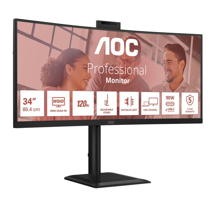 AOC 34  Curved 1500R 219 3440x1440 120Hz webcam