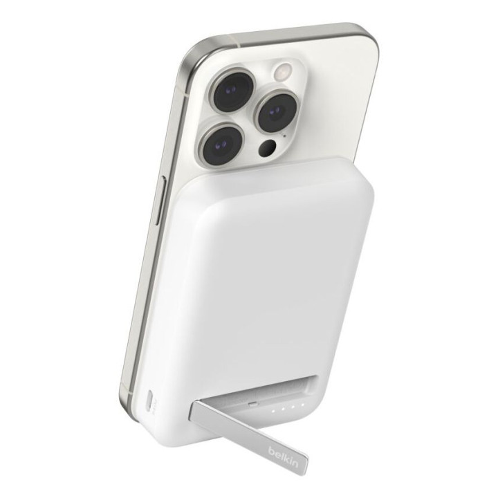 BELKIN 8K QI2 MAGSAFE POWERBANK WITH KICKSTAND WHITE