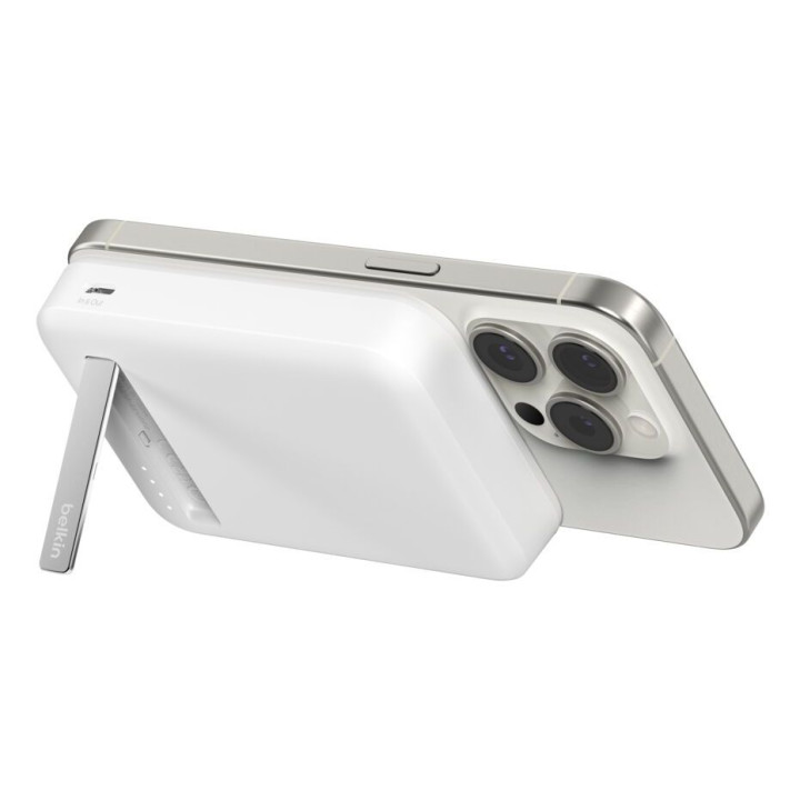 BELKIN 8K QI2 MAGSAFE POWERBANK WITH KICKSTAND WHITE