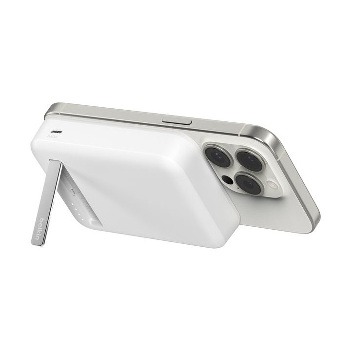 BELKIN 10K QI2 MAGSAFE POWERBANK WITH KICKSTAND WHITE
