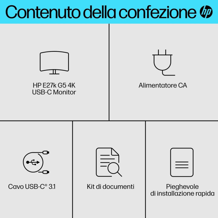 HP INC. HP E27K G5 USB-C 4K 27 3840X2160 3YWOFF