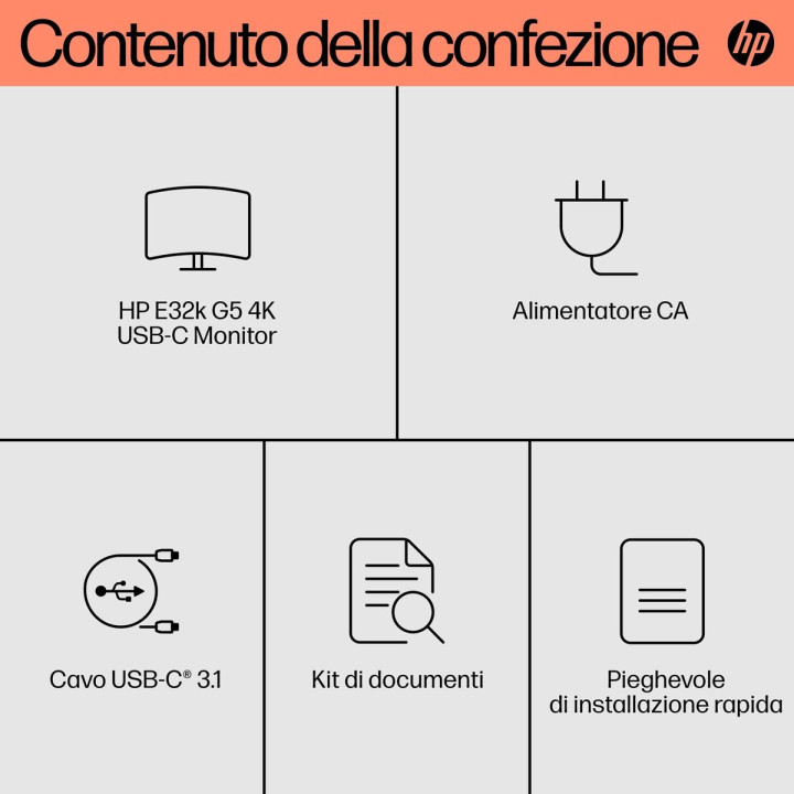 HP INC. HP E32K G5 USB-C 4K 32 3840X2160 3YWOFF