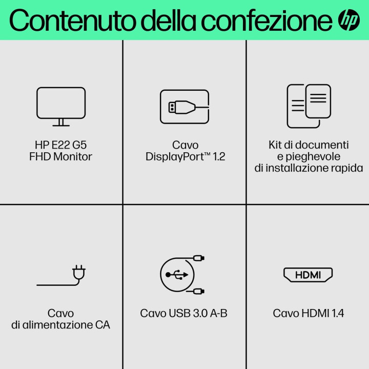 HP INC. HP E22 G5 FHD 21.5 1920X1080 3YWOFF
