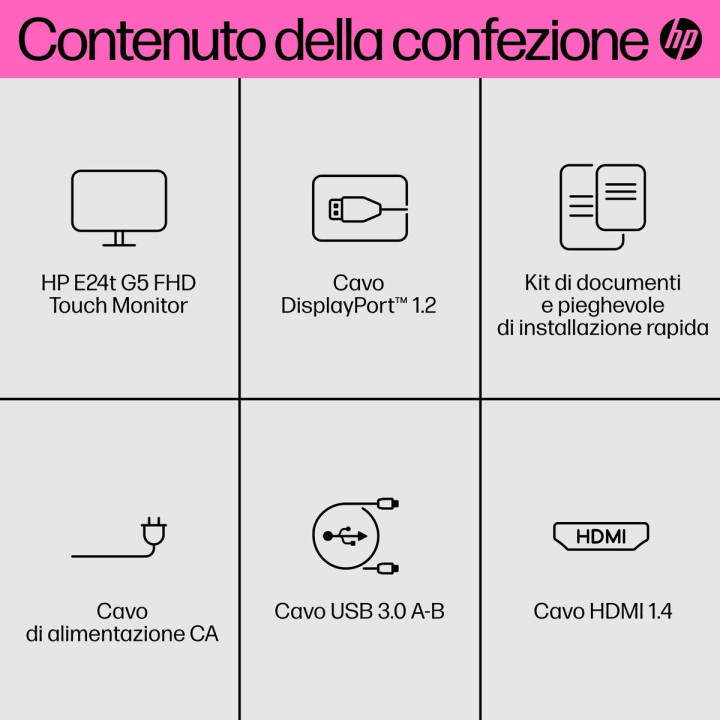 HP INC. HP E24T G5 TOUCH FHD 23.8 1920X1080 3YW OFFSITE