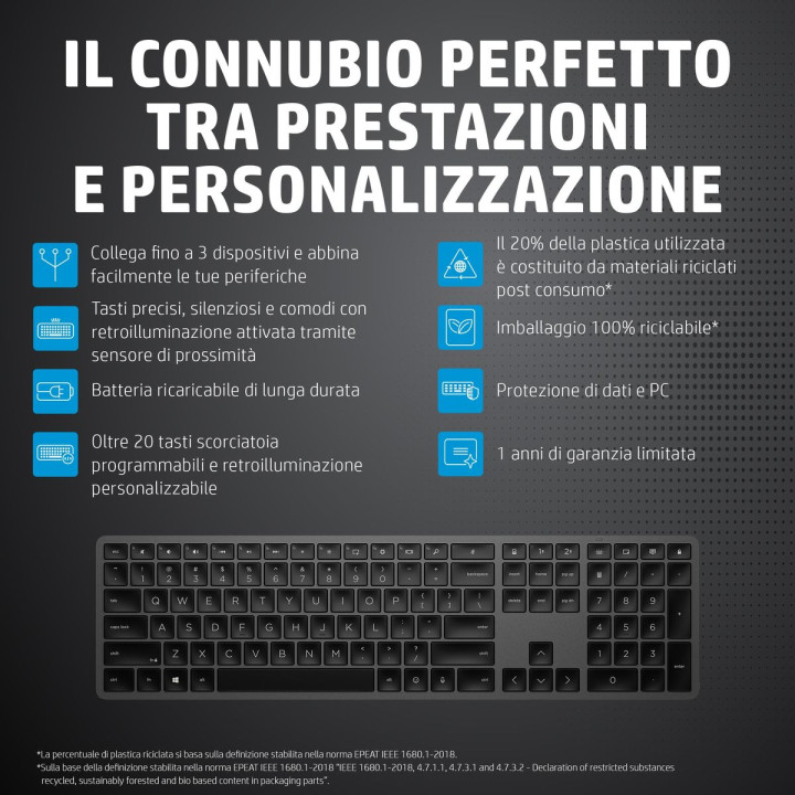 HP INC. HP 975 USBBT  DUAL-MODE WIRELESS KEYBOARD