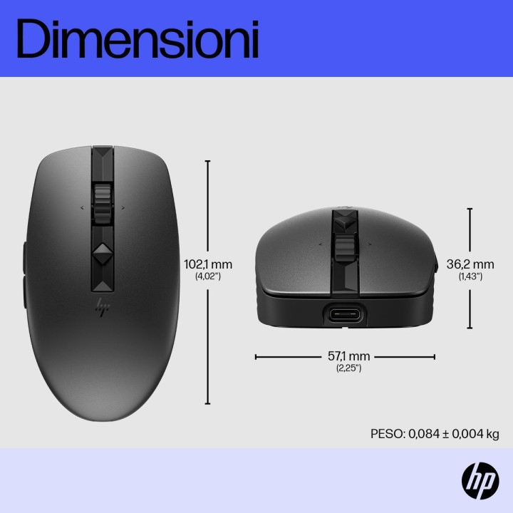 HP INC. HP 715 RECHARGEABLE SILENT BLUETOOTH MOUSE