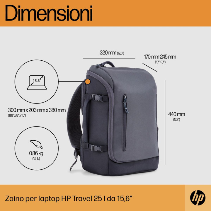 HP INC. HP TRAVEL 25 LITER 15.6 IRON GREYLAPTOP BACKPACK