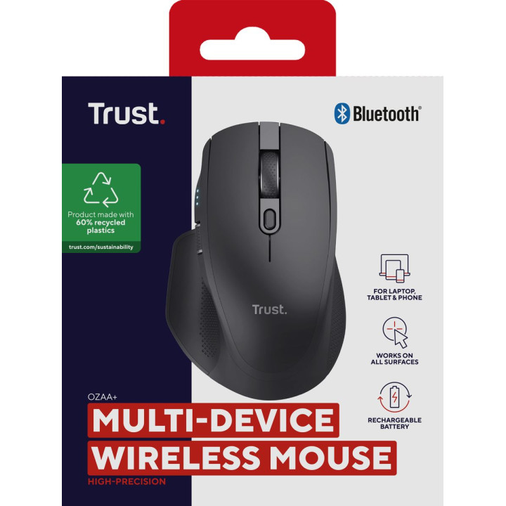 TRUST OZAA MULTI-CONNECT WIRELESS MOUSE BLK