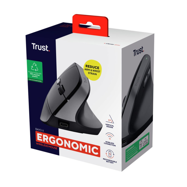 TRUST BAYO II ERGONOMIC WIRELESS MOUSE BLK