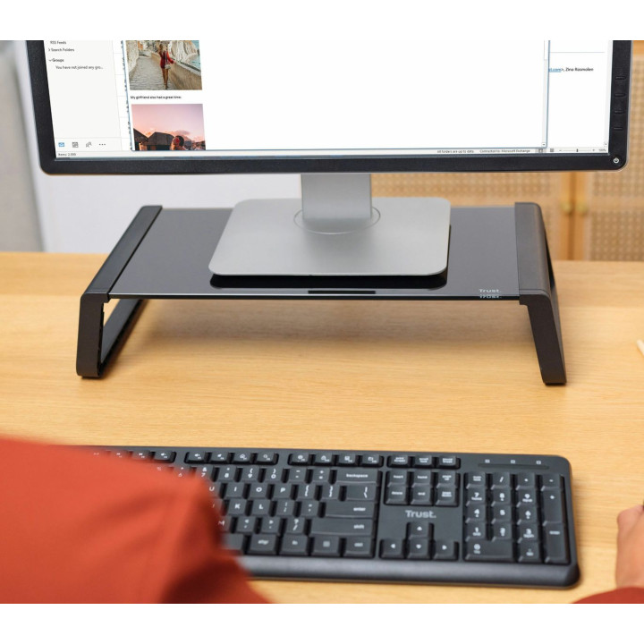 TRUST MONTA GLASS MONITOR STAND BLK