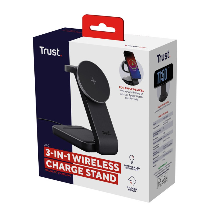 TRUST VIRO 3-IN-1 MAGNETIC CHARGE STAND
